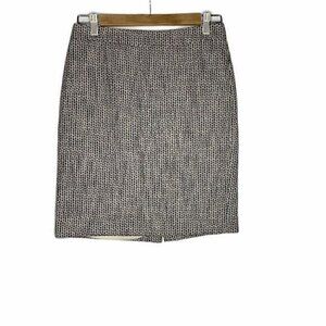 J. Crew Pencil Skirt Size 0 Women's Linen Blend Gray & Black No. 2 Pencil